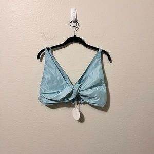 STAUD NWT Twist Baby Blue Crop Top Size S Coachella Vacation